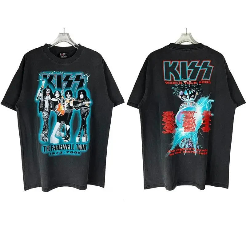 Kiss Band T Shirt Men Women Fashion T-shirt Cotton Tshirt Kisss Tops Tees Men's Clothing Music Rock Camisetas Hombre Tops