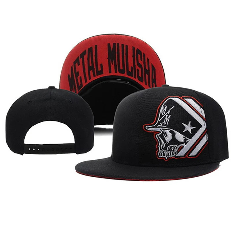 Metal Mulisha Men Women Baseball Cap Skull Embroidery Outdoor Sport Snapback Hip Hop Sun Visor Fashion Unisex Flat brim Hat H001