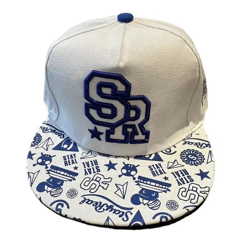 New Fashion Men's Letter Embroidery Tide All-match Flat Brim Baseball Cap Summer Hip-hop Hat Outdoor Shade Adjustable Peaked Cap
