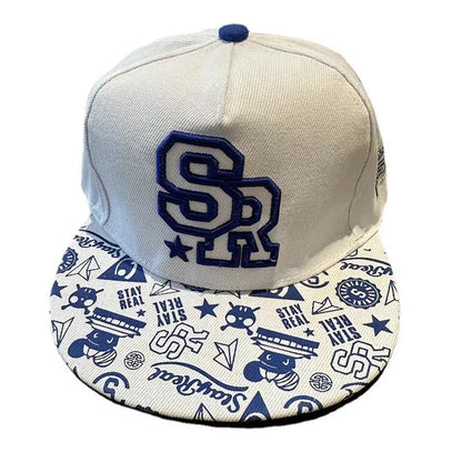 New Fashion Men's Letter Embroidery Tide All-match Flat Brim Baseball Cap Summer Hip-hop Hat Outdoor Shade Adjustable Peaked Cap