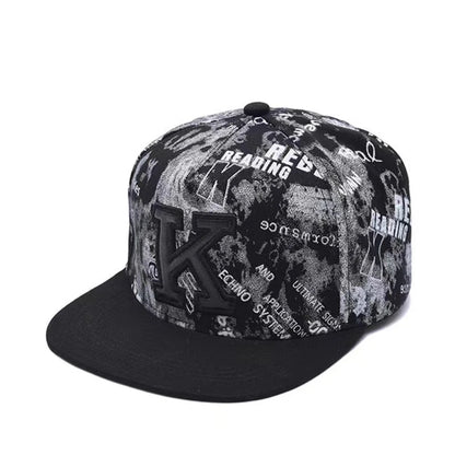New Fashion Men's Letter Embroidery Tide All-match Flat Brim Baseball Cap Summer Hip-hop Hat Outdoor Shade Adjustable Peaked Cap