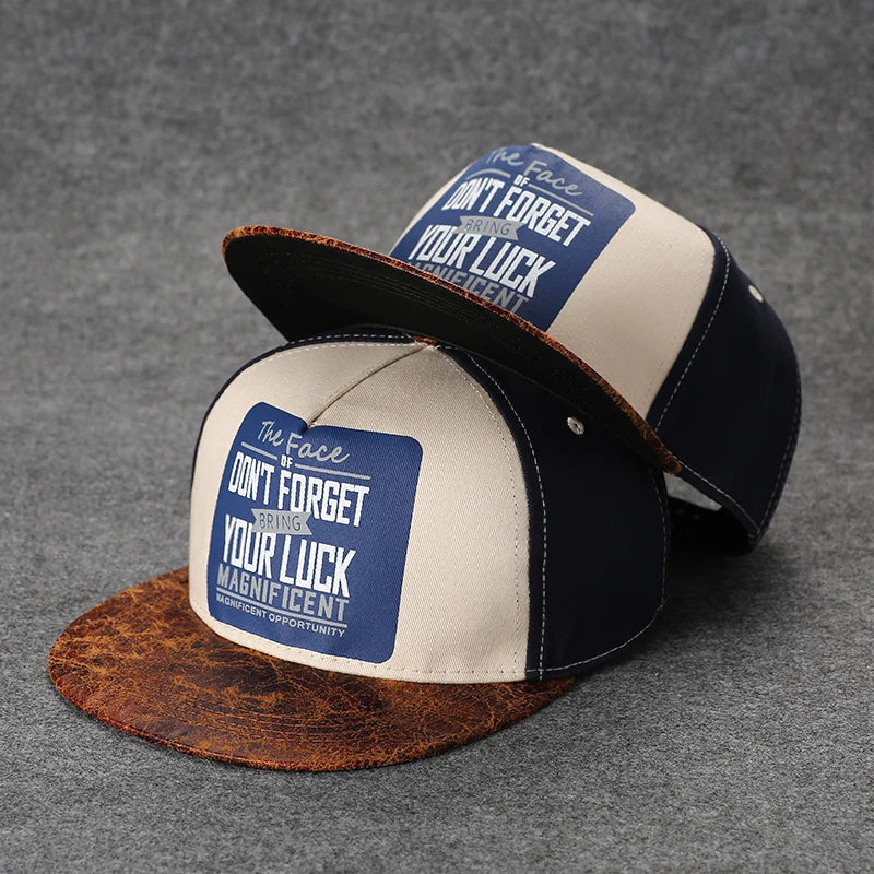 New Men's Letter Embroidery Tide All-match Flat Brim Baseball Cap Ladies Summer Hip-hop Hat Outdoor Shade Adjustable Peaked Caps