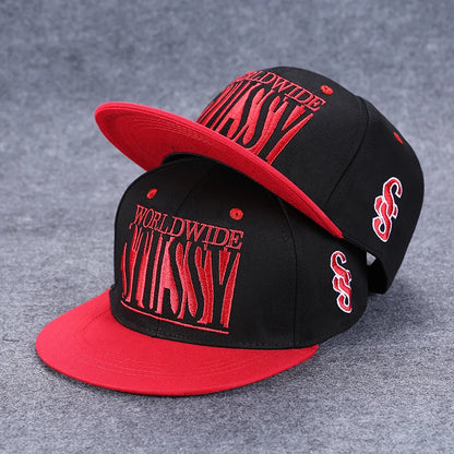 New Fashion Men's Letter Embroidery Tide All-match Flat Brim Baseball Cap Summer Hip-hop Hat Outdoor Shade Adjustable Peaked Cap