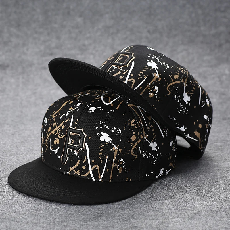 New Fashion Men's Letter Embroidery Tide All-match Flat Brim Baseball Cap Summer Hip-hop Hat Outdoor Shade Adjustable Peaked Cap