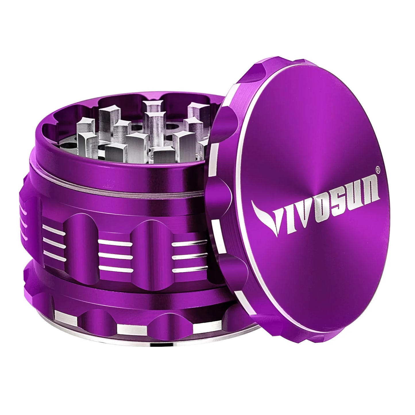 2.5" inch Herb Grinder, 4-Layer Aluminum Spice Grinder with Magnetic Lid, Mesh Screen for Home, Kitchen, Spices, Herbs - 03
