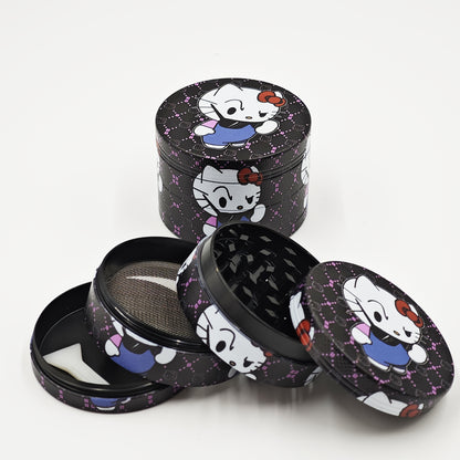 Hello Kitty wearing Fashion Glasses four-layer metal grinder, metal grinder, spice grinder, grinder, household gadget