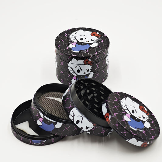 Hello Kitty wearing Fashion Glasses four-layer metal grinder, metal grinder, spice grinder, grinder, household gadget