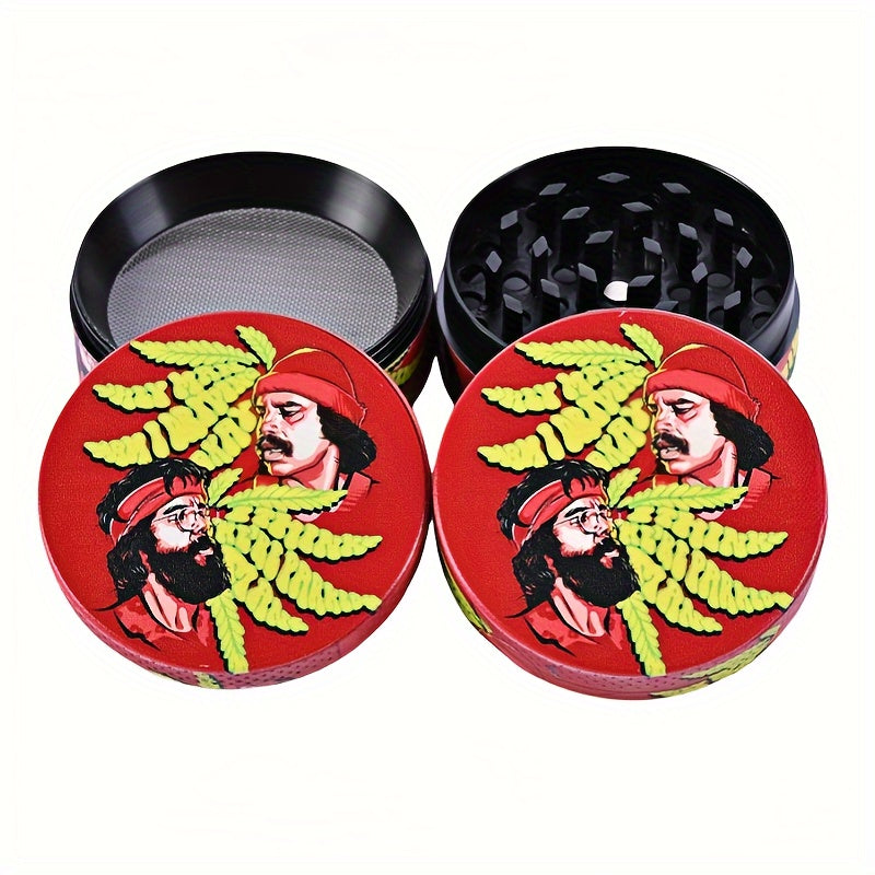 1pc Red Avatar Creative 4-Ply Manual Metal Spice Grinder, 2-Inch Herb Mill, Kitchen Tool, No Electricity Needed, Multi-Functional