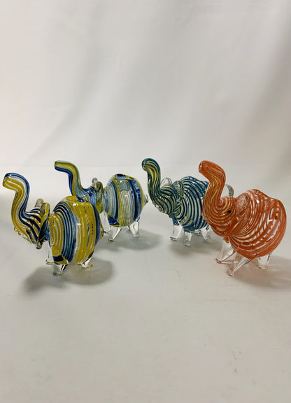 Standing elephant glass hand pipe