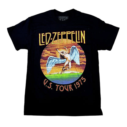 Led Zeppelin | "Swan 77 Distressed" Men's T-Shirt Black - Officially Licensed