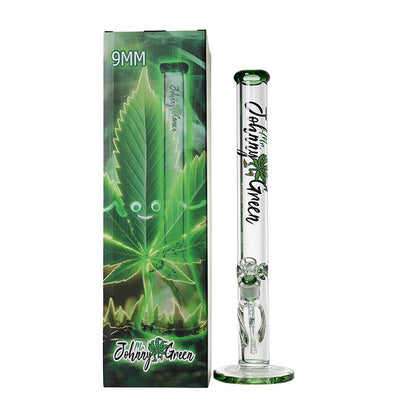 Johnny Green | 24″ 9mm Straight Tube with Grid Percolator Slide – Green (MJG-015)