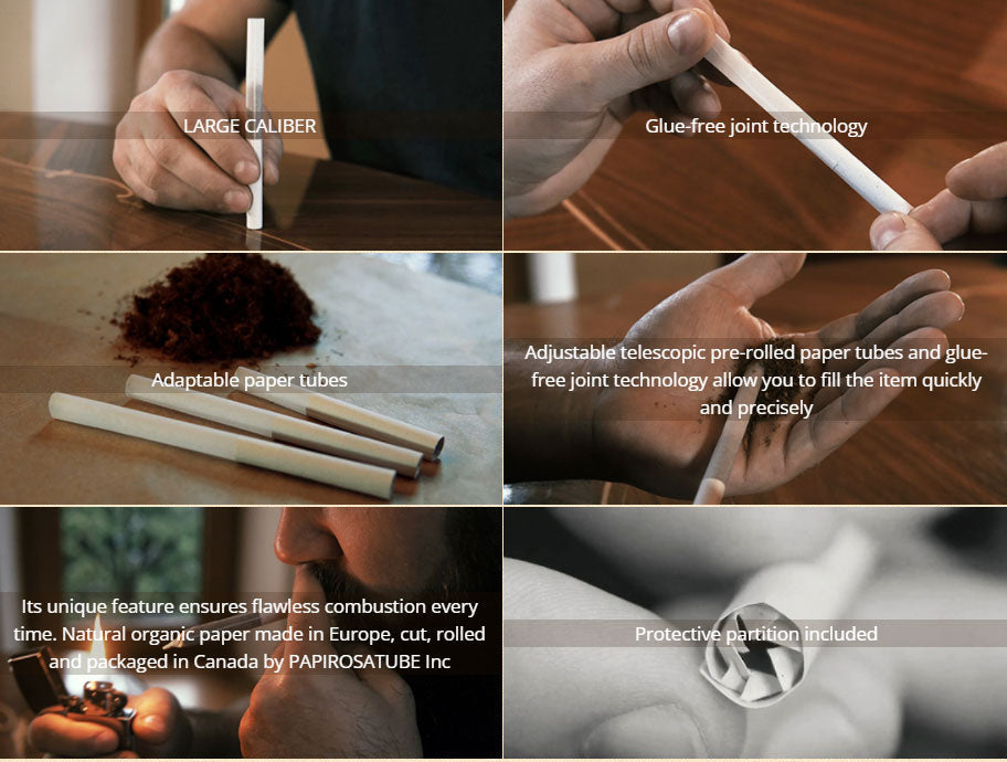 PAPIROLA Pre-rolled Telescopic Tubes - Adjustable Pre-rolled paper tubes Box