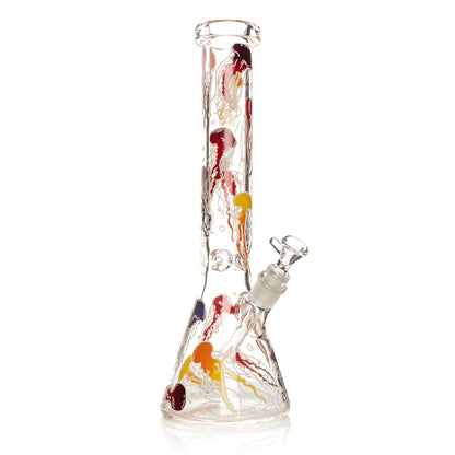 Red Eye Glass® | 15" 7mm Glow in the Dark Jellyfish Water Pipe [REG155]