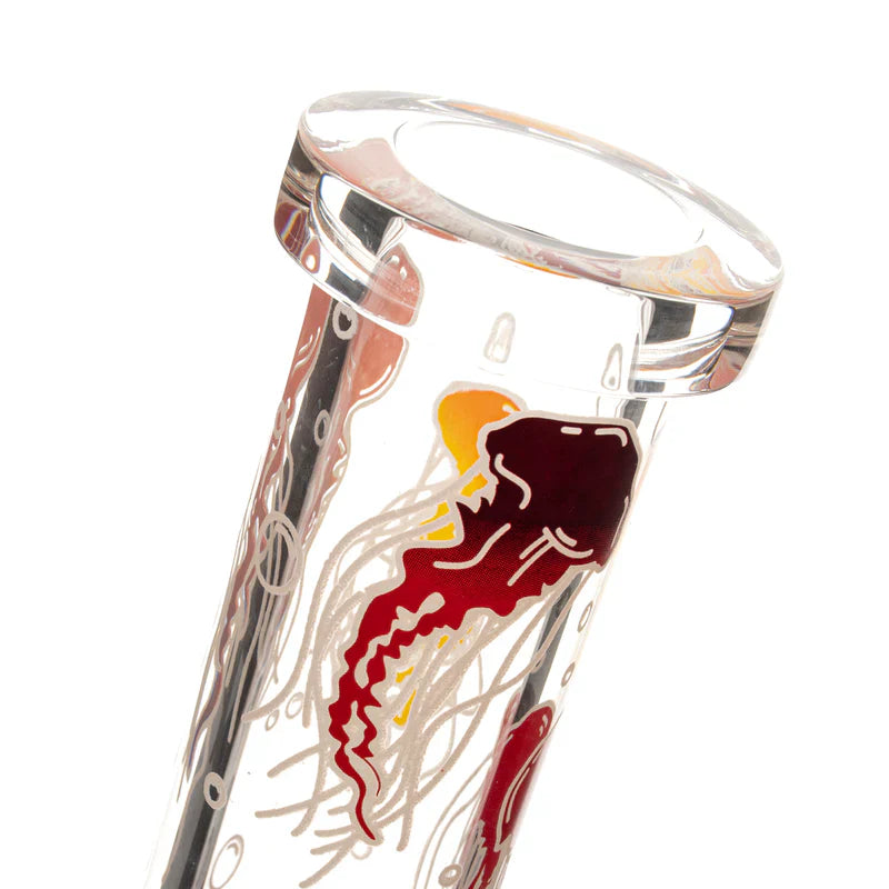 Red Eye Glass® | 15" 7mm Glow in the Dark Jellyfish Water Pipe [REG155]
