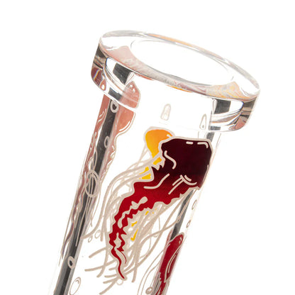 Red Eye Glass® | 15" 7mm Glow in the Dark Jellyfish Water Pipe [REG155]