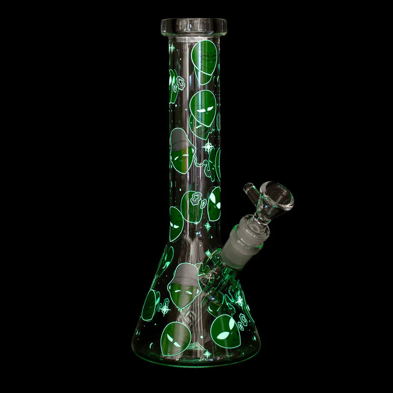 Red Eye Glass® | 10" Alien Glow-in-the-Dark Water Pipe [REG158]