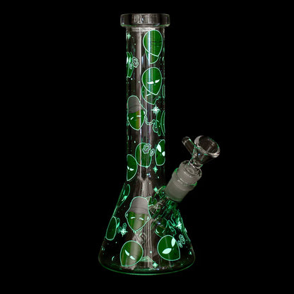 Red Eye Glass® | 10" Alien Glow-in-the-Dark Water Pipe [REG158]